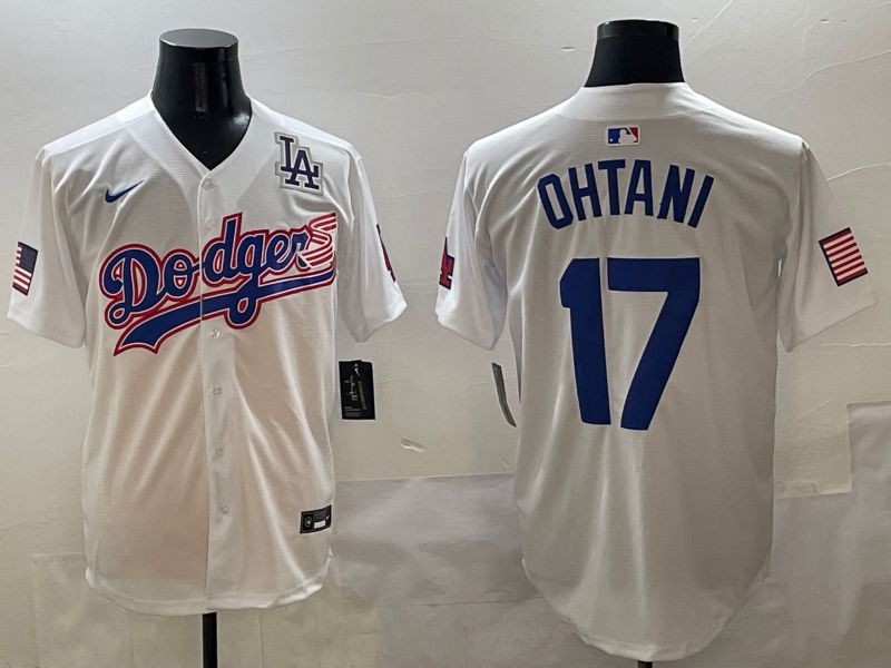 Men Los Angeles Dodgers #17 Ohtani White Second generation Joint Name Nike 2025 MLB Jersey style 9->los angeles dodgers->MLB Jersey